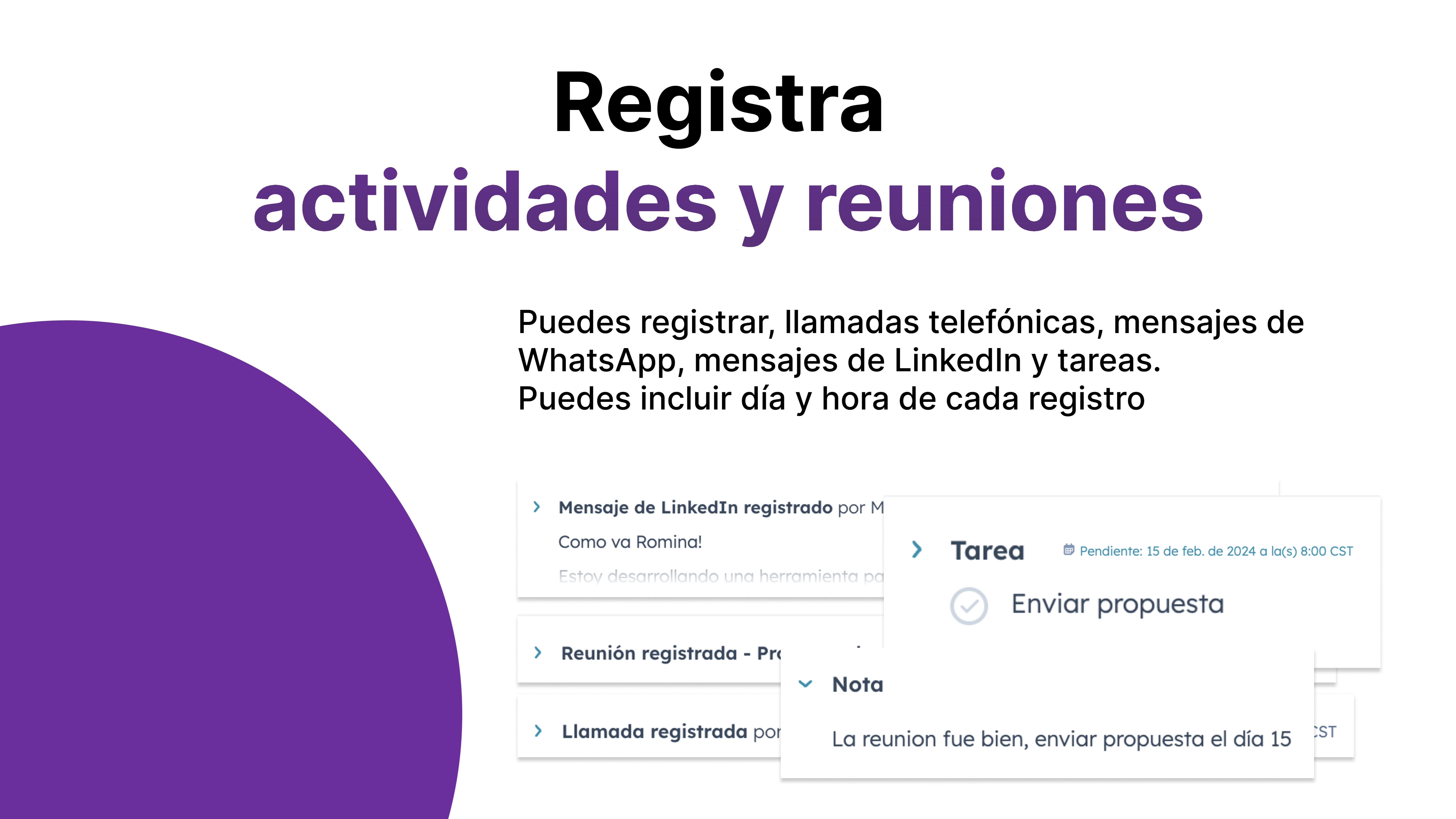 Registra cualquier actividad y tarea